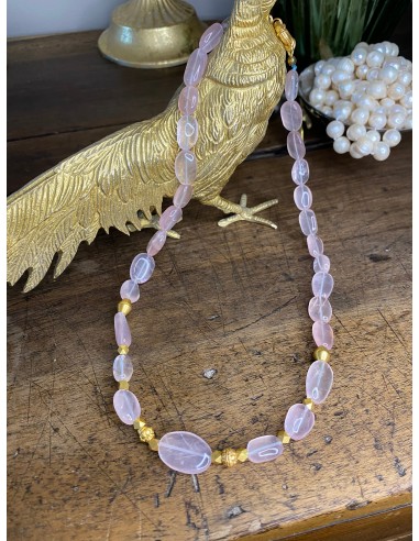 Collier en quartz rose Pour