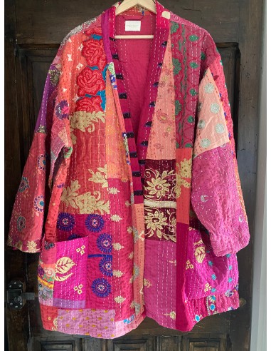 Kimono patchwork Brodé Unique Rose Foncé 100 Toutes les collections ici