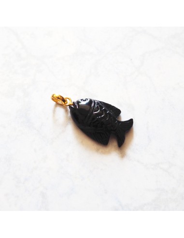 Charms Lucky Fish - Onyx noir En savoir plus