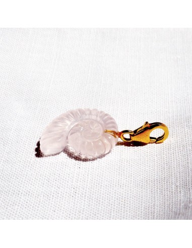 Charms Ammonite Shell - Grand - Quartz Rose le des métaux précieux