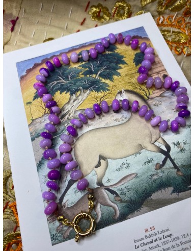 Collier en opale violet sans pendentif une grave pollution 