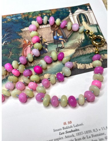 Collier en opale rose et vert sans pendentif en ligne des produits 