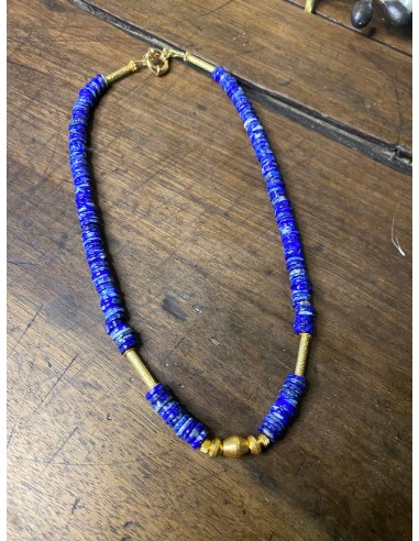 Collier doré en lapis-lazuli qualité AAA sur le site 