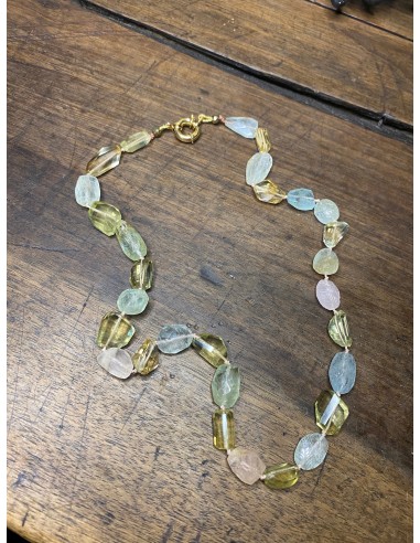 Collier multi pierres en Quartz Lemon 🍋 et aigue-marine store